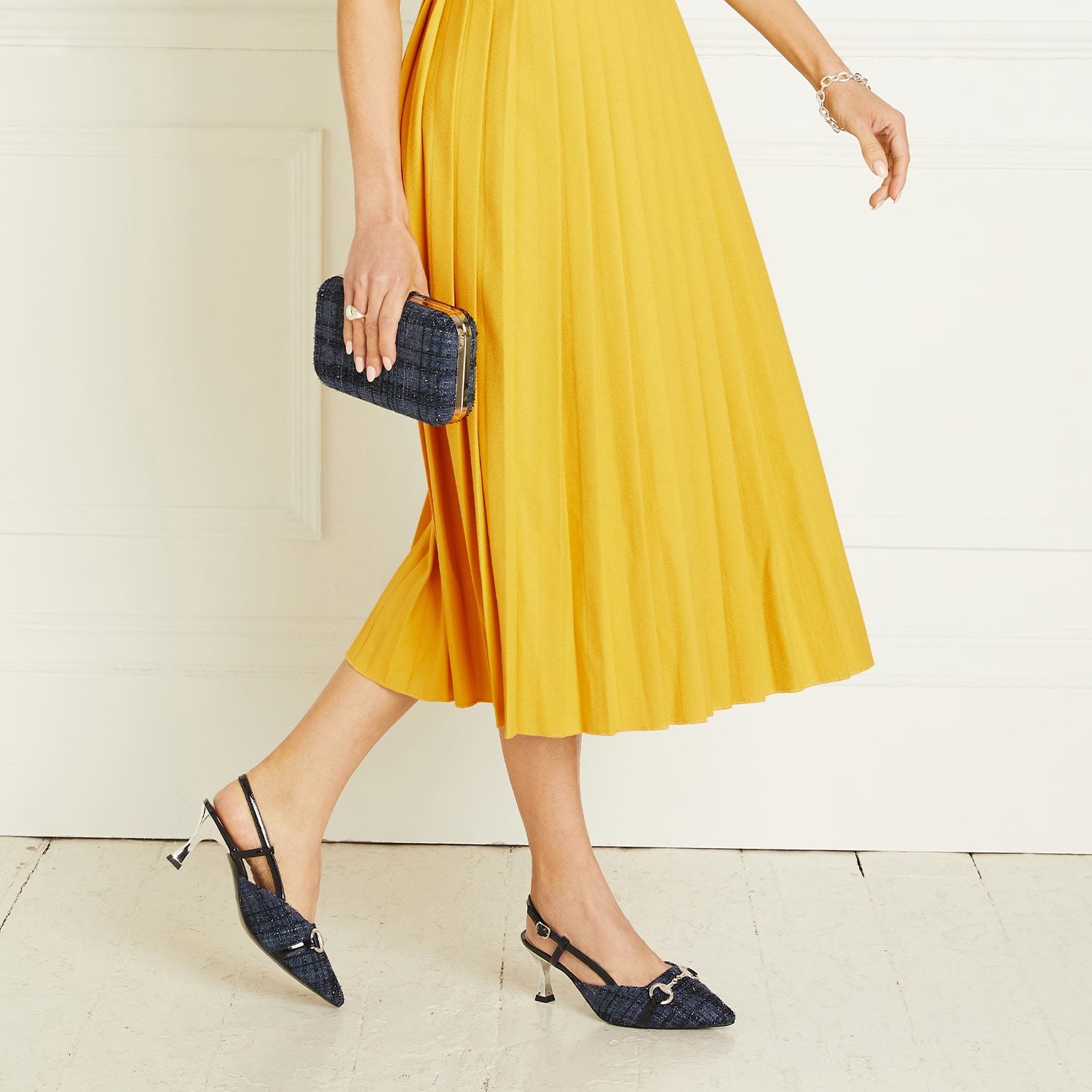 Shoes Addison: Navy Tweed & Patent Sole Bliss USA