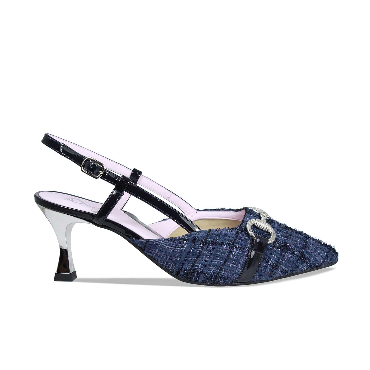 Shoes Addison: Navy Tweed & Patent Sole Bliss USA