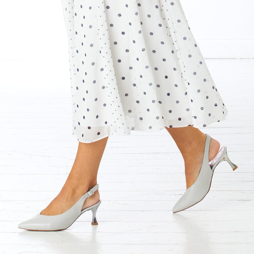 Shoes Audrey: Pale Gray Leather Sole Bliss USA