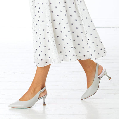 Shoes Audrey: Pale Gray Leather Sole Bliss USA