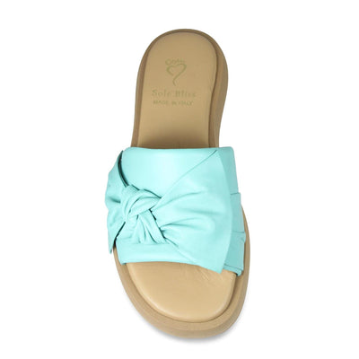 Shoes Bailey: Turquoise Leather Sole Bliss USA