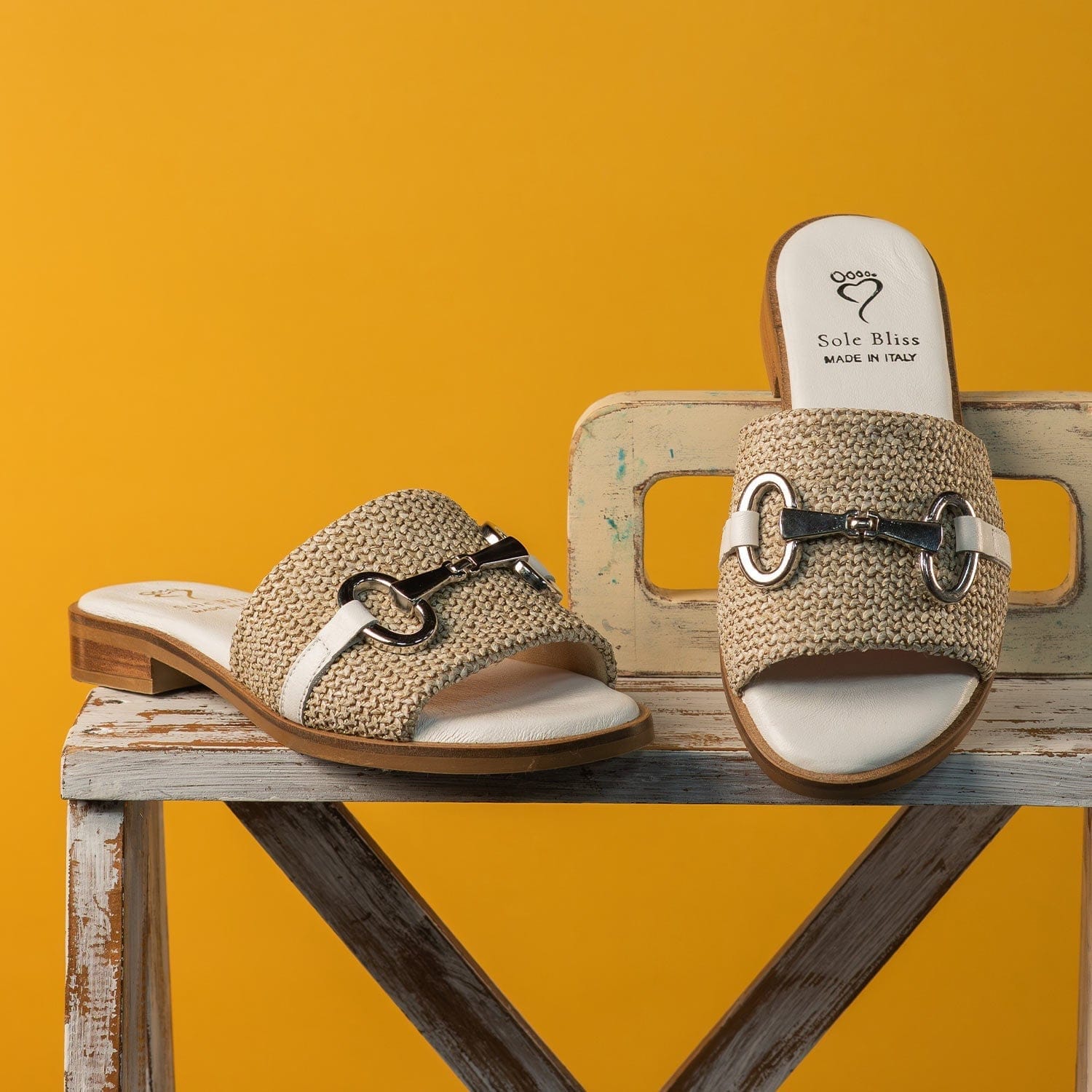 Shoes Bardot: Raffia & White Leather Sole Bliss USA