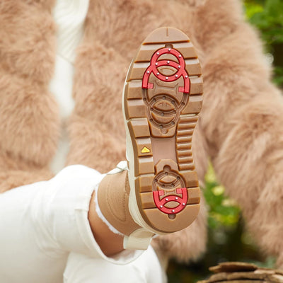 Boots Blizzard: Cream & Camel Leather & Shearling Sole Bliss USA
