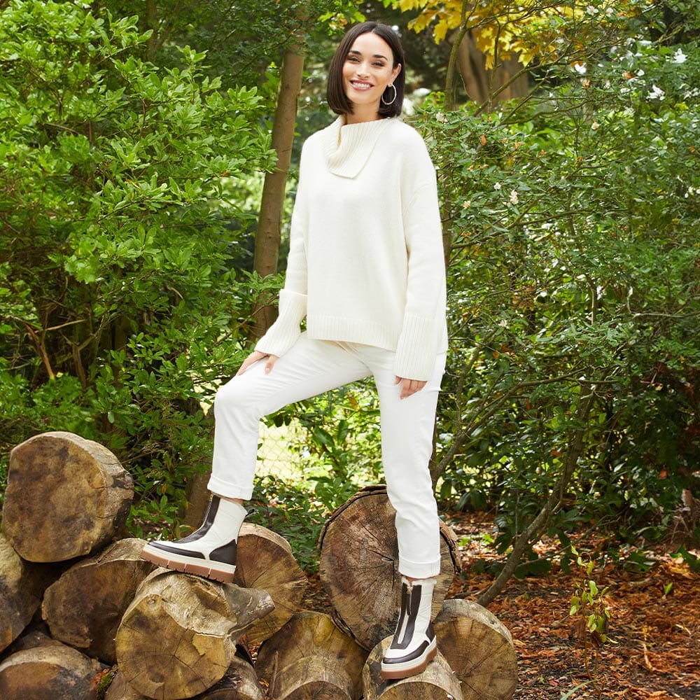 Boots Blizzard: Chocolate & Cream Leather & Shearling Sole Bliss USA