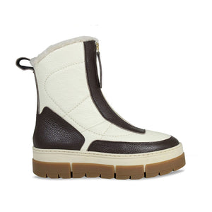 Boots Blizzard: Chocolate & Cream Leather & Shearling Sole Bliss USA