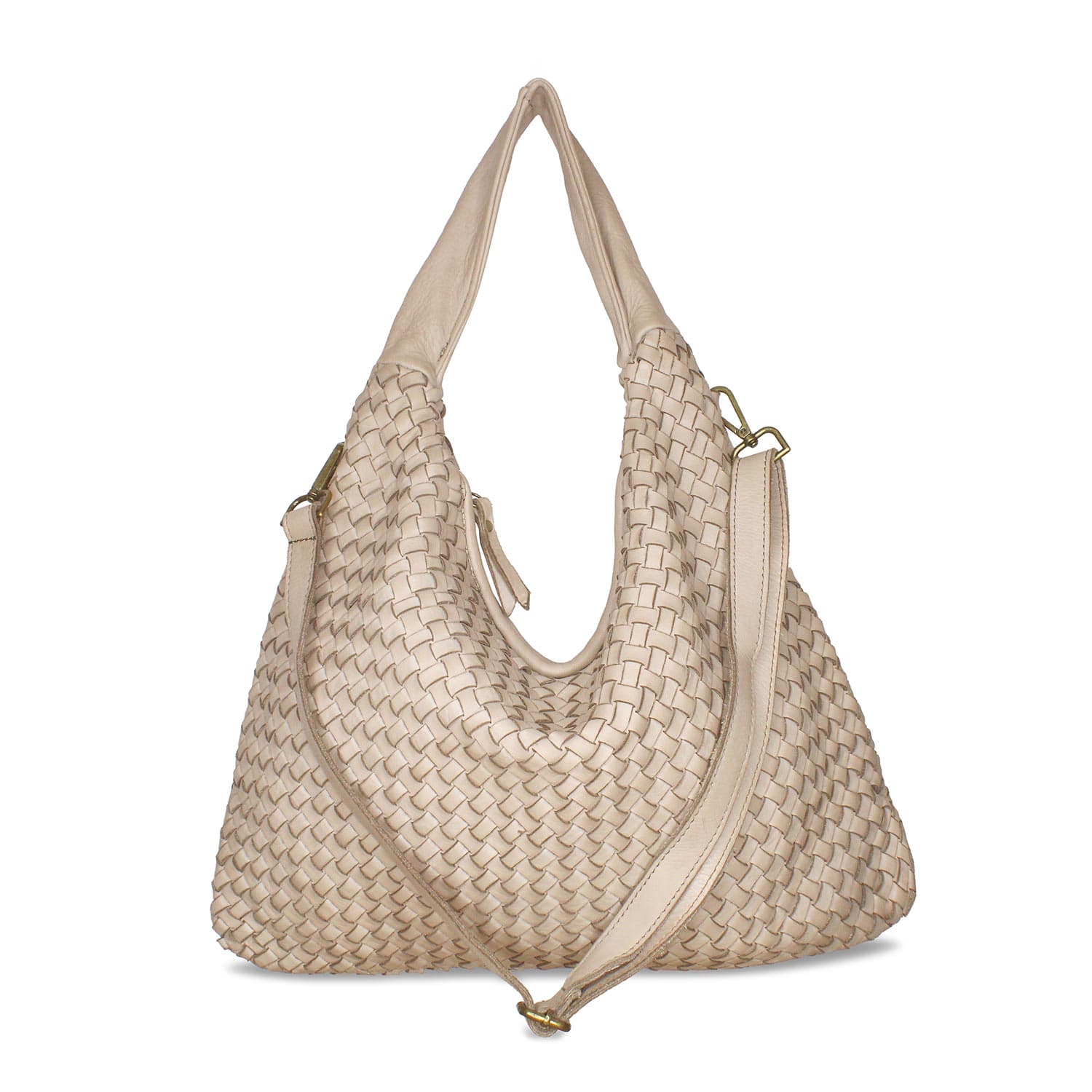 Bags Blythe: Pale Taupe Weave Leather Sole Bliss USA