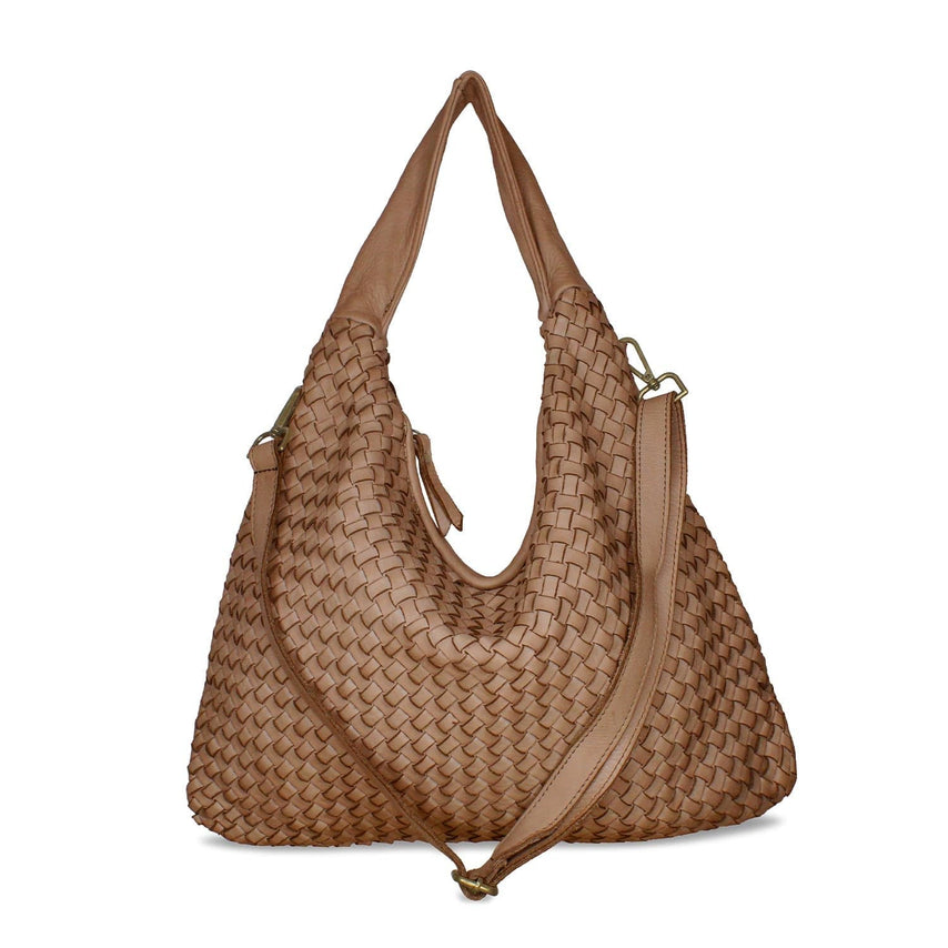 Bronte: Taupe Weave Leather Bags Sole Bliss