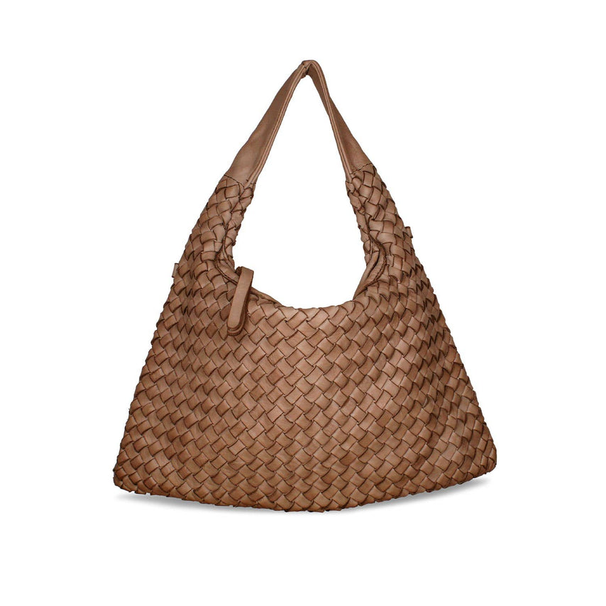 Bronte: Taupe Weave Leather Bags Sole Bliss
