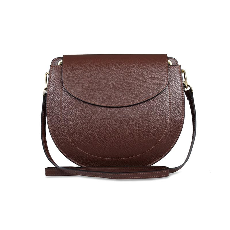 Carnaby Chestnut Leather Chic Leather Saddle Bag Sole Bliss Sole