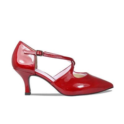 Shoes Cecilia: Deep Red Patent Leather Sole Bliss USA