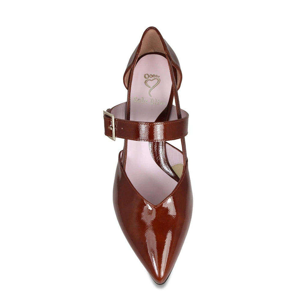 Chloe: Chestnut Patent – Brown Leather Heels | Sole Bliss – Sole