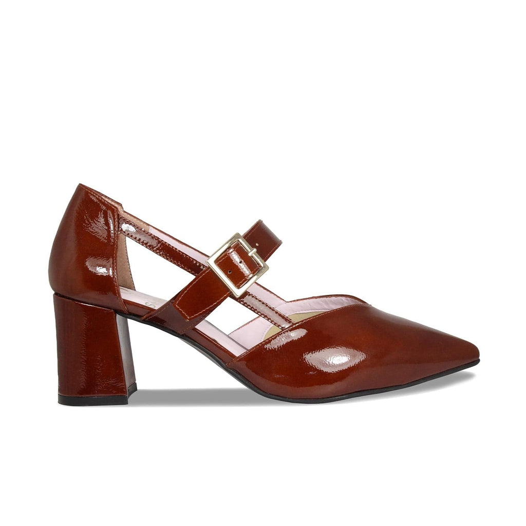 Chloe: Chestnut Patent – Brown Leather Heels | Sole Bliss – Sole