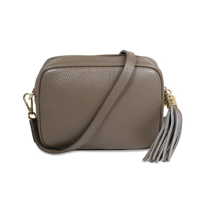 Bags Coco: Taupe Leather & Animal Print Sole Bliss USA