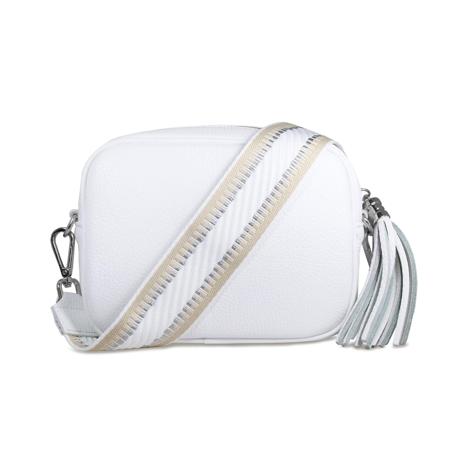 Bags Coco: White Leather & Cream Trim Sole Bliss USA