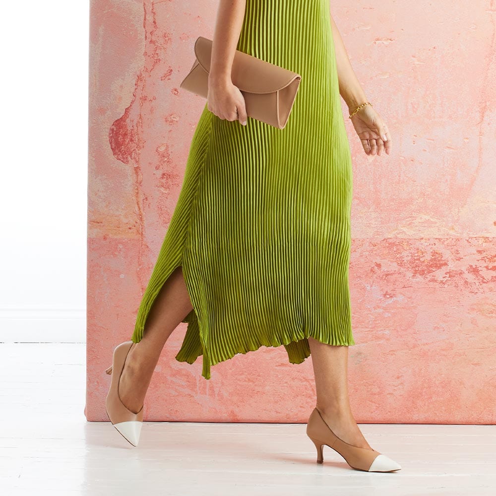 Shoes Cora: Sand & Ivory Leather Sole Bliss USA