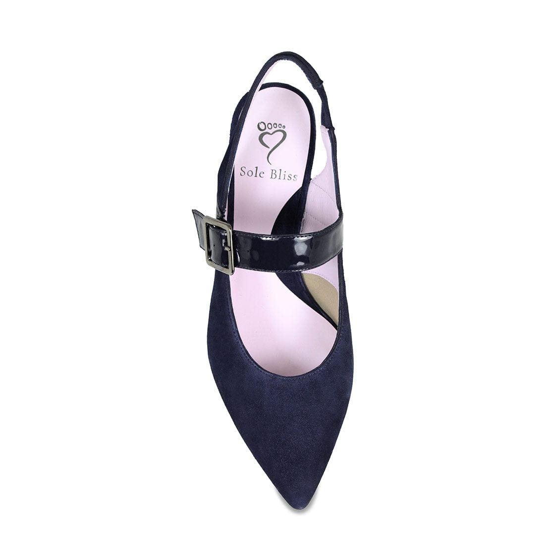 Shoes Corinne: Navy Suede & Patent Sole Bliss USA