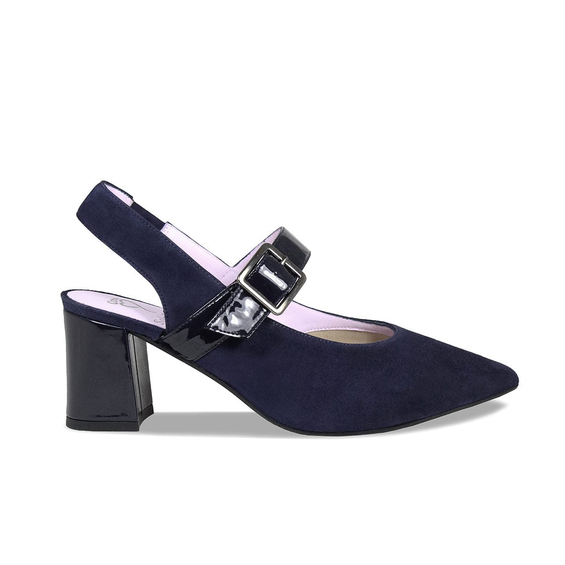 Shoes Corinne: Navy Suede & Patent Sole Bliss USA