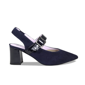 Shoes Corinne: Navy Suede & Patent Sole Bliss USA
