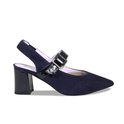 Shoes Corinne: Navy Suede & Patent Sole Bliss USA
