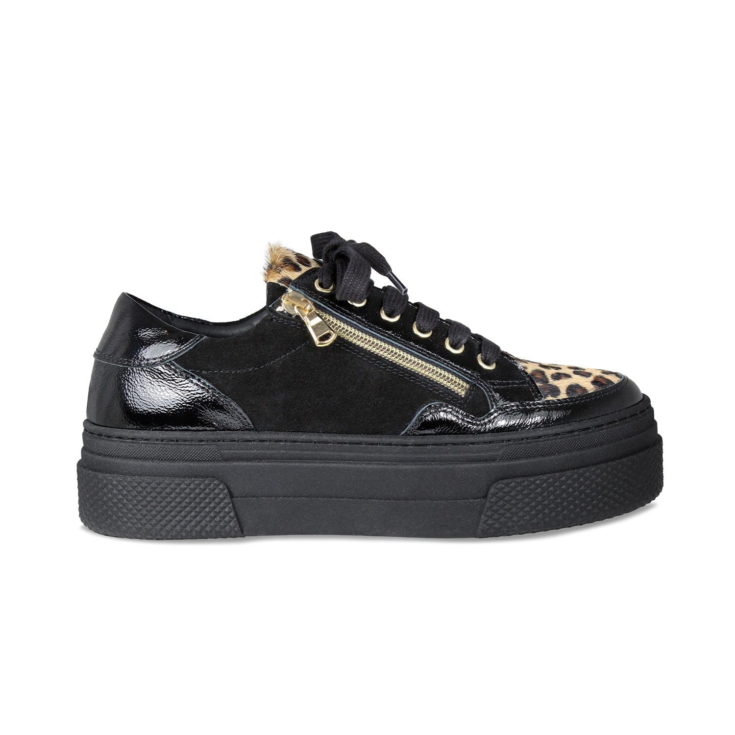 Shoes Denver: Black Patent, Suede & Leopard Sole Bliss USA