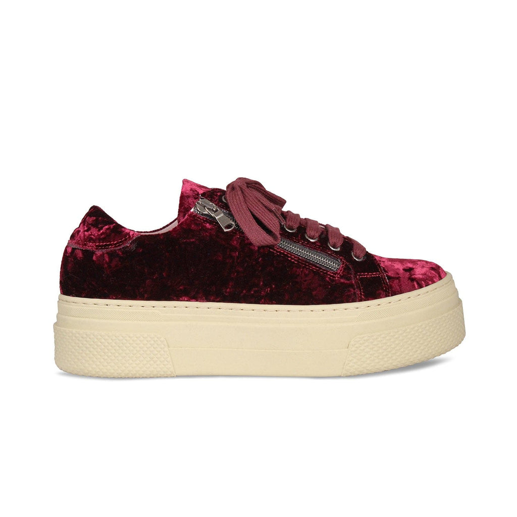 Diva: Luxe Berry Velvet - Festive Sneakers For Women | Sole  display picture 1