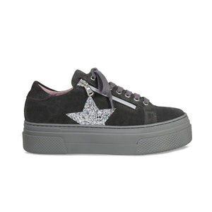 Shoes Diva-Star: Gray Suede & Silver Sole Bliss USA