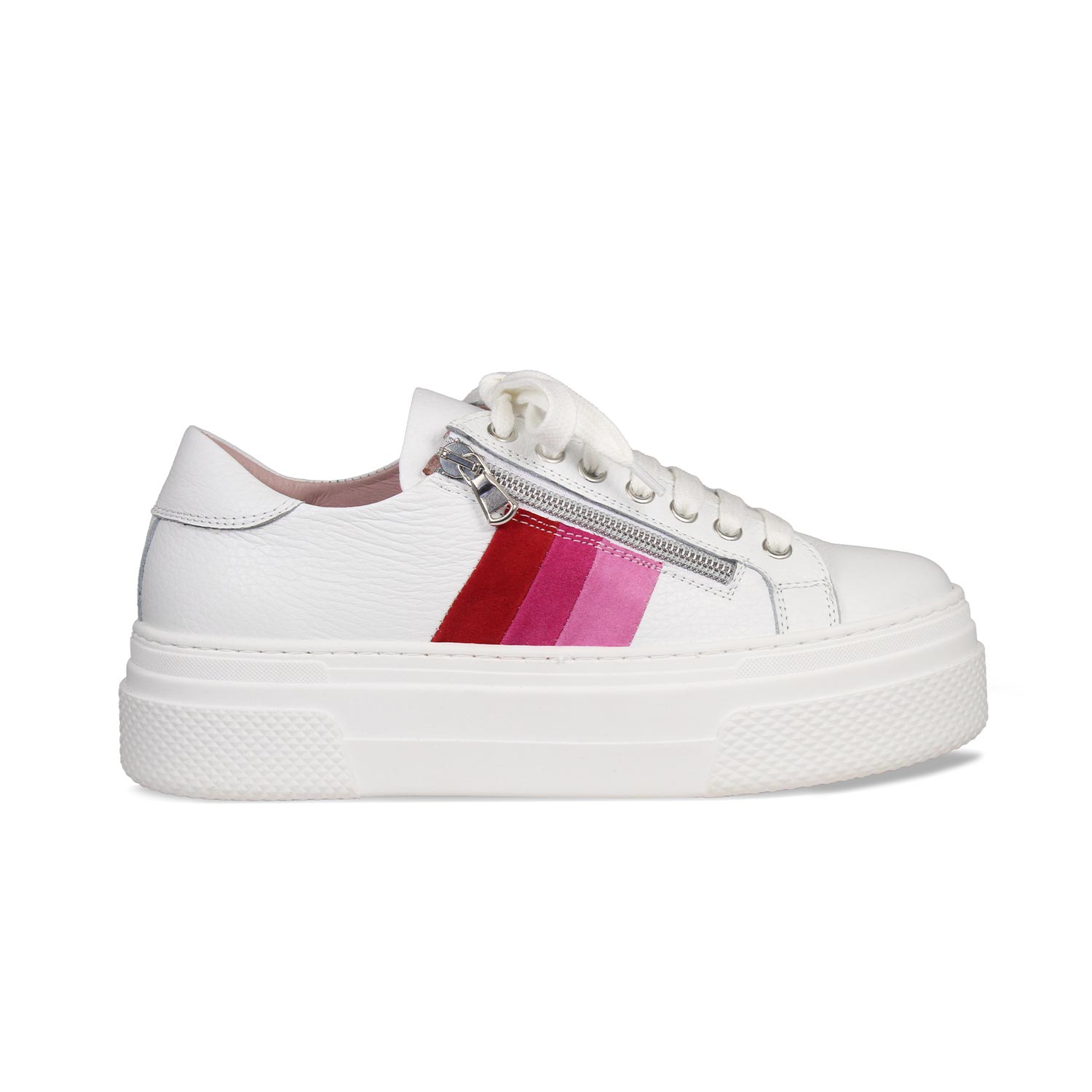 Shoes Diva: White Leather & Pink Multi Sole Bliss USA