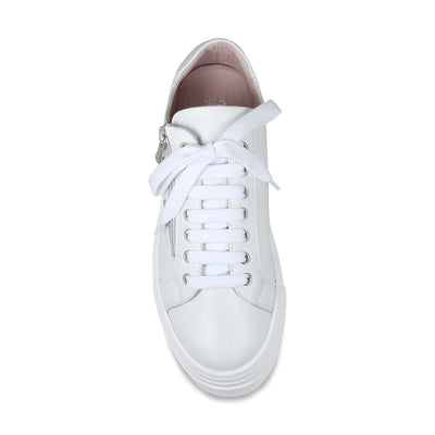 Shoes Diva: White Leather & Silver Glitter Sole Bliss USA