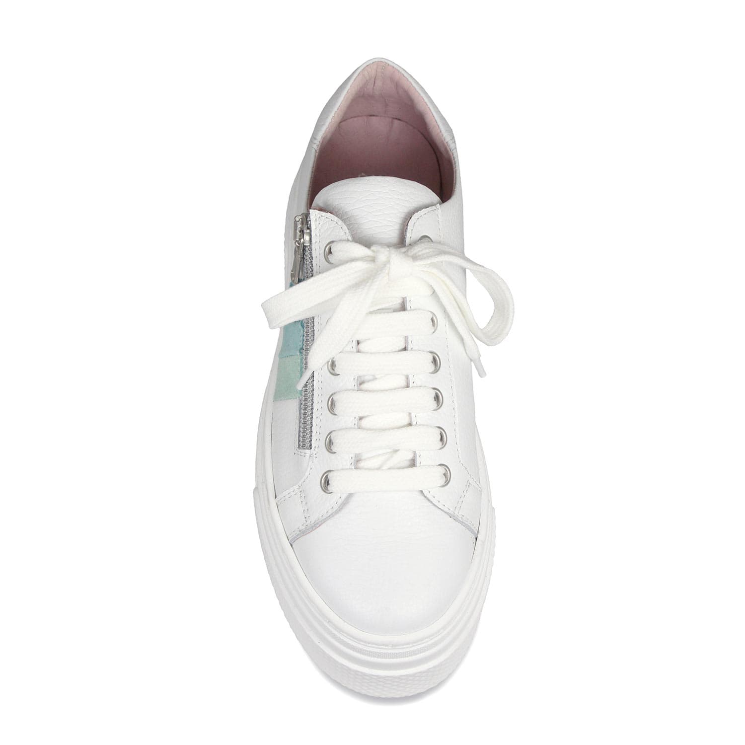 Shoes Diva: White Leather & Turquoise Multi Sole Bliss USA