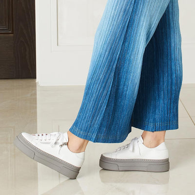 Shoes Diva: White Leather & Gray Sole Bliss USA