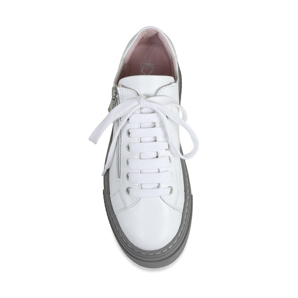 Shoes Diva: White Leather & Gray Sole Bliss USA