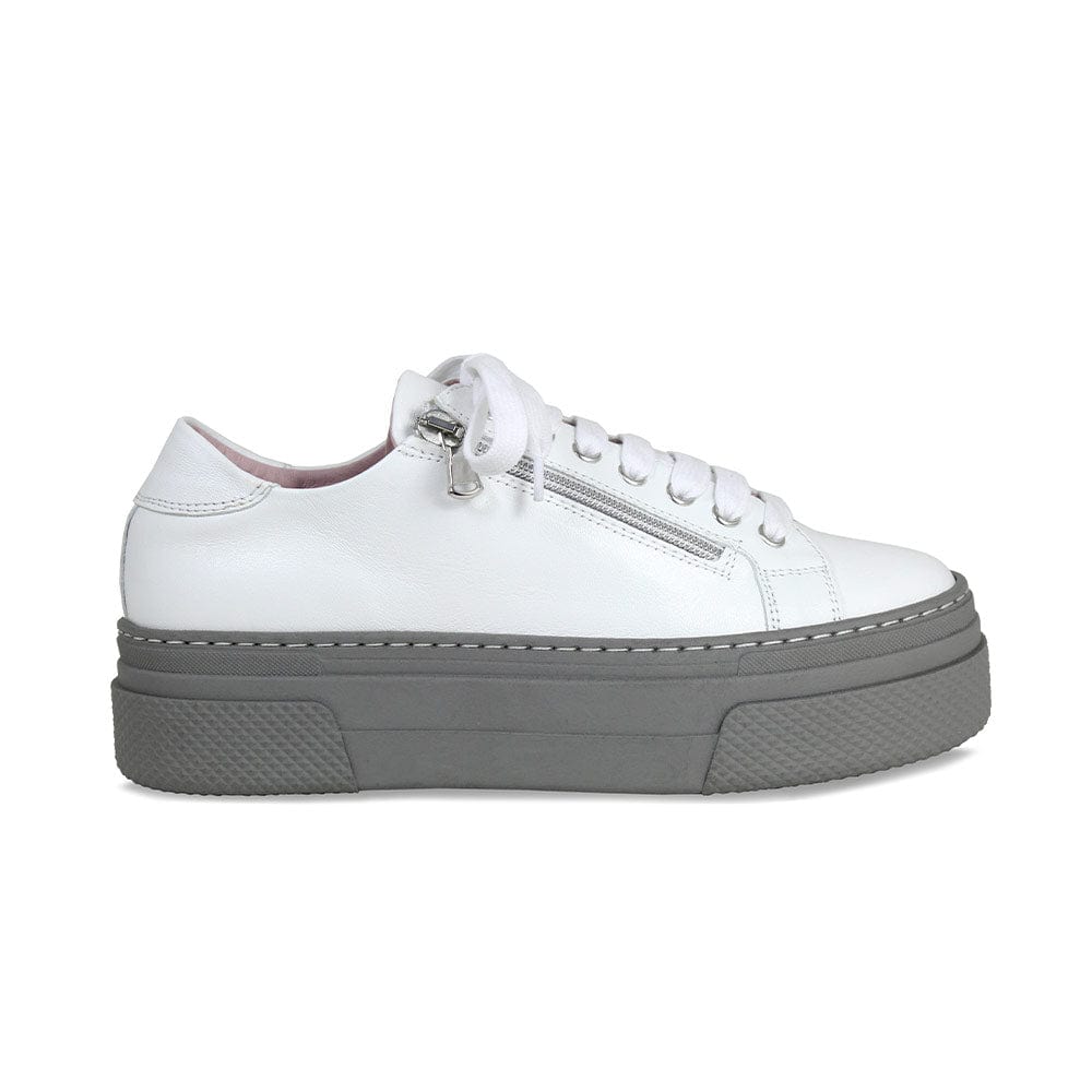 Shoes Diva: White Leather & Gray Sole Bliss USA