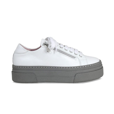 Shoes Diva: White Leather & Gray Sole Bliss USA