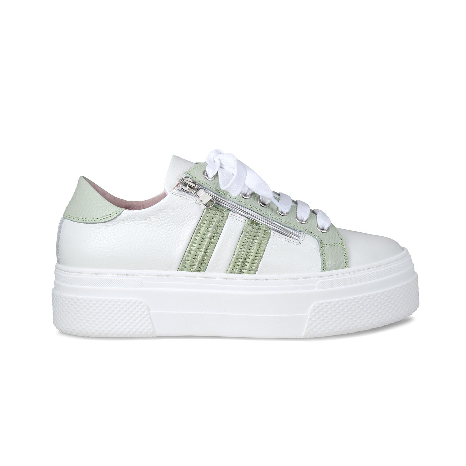 Shoes Diva: White Leather & Mint Raffia Sole Bliss USA