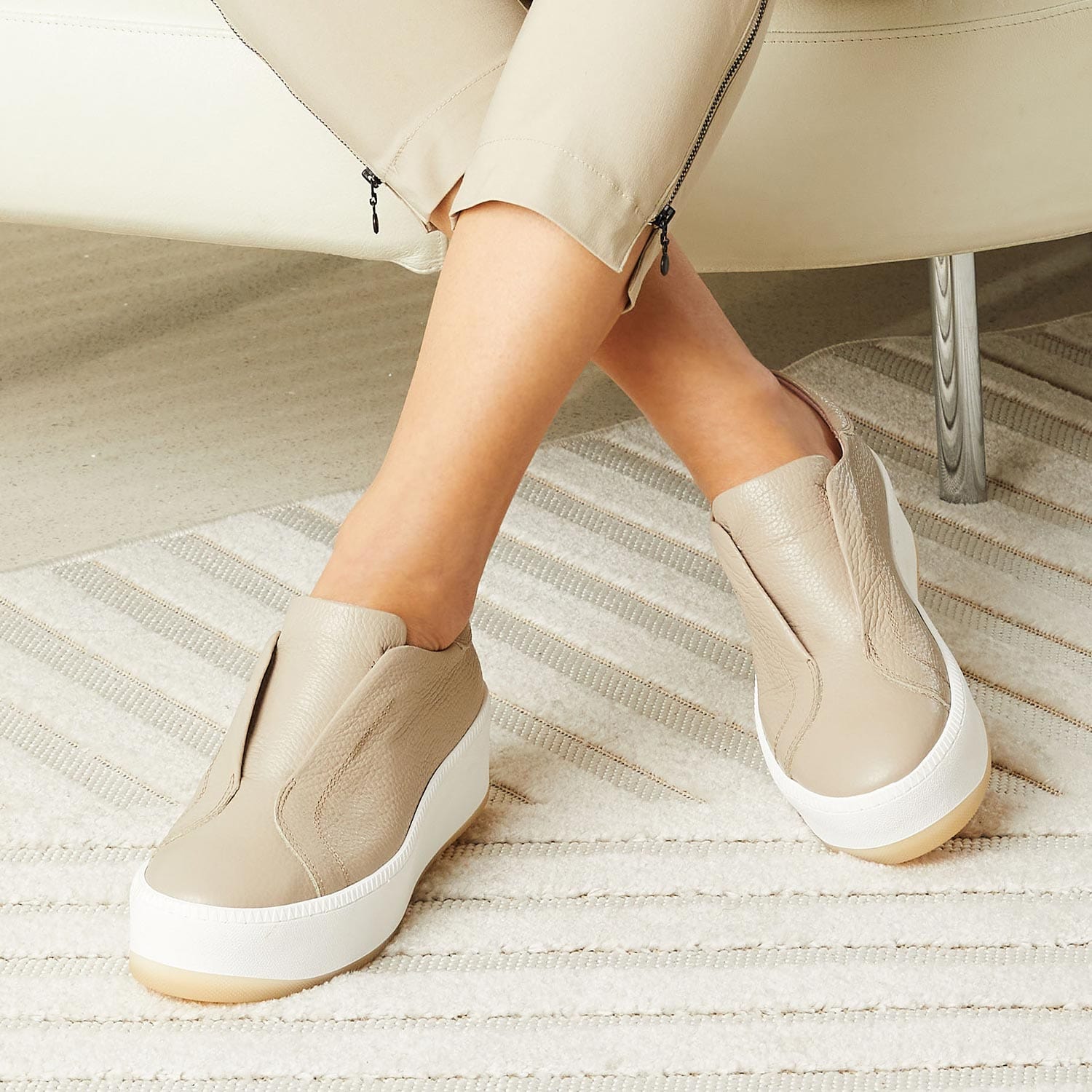 Shoes Drama: Pale Taupe Leather Sole Bliss USA