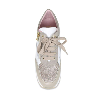 Shoes Electra: Taupe & White Leather Sole Bliss USA