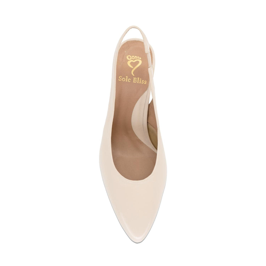 Ella: Cream Leather - Low Block Heels for Bunions | Sole Bliss