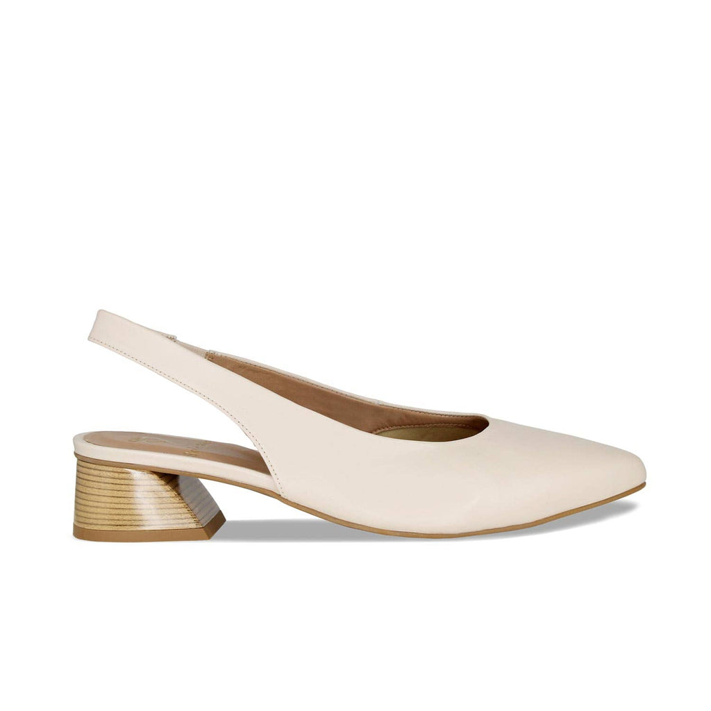 Ella: Cream Leather - Low Block Heels for Bunions | Sole Bliss