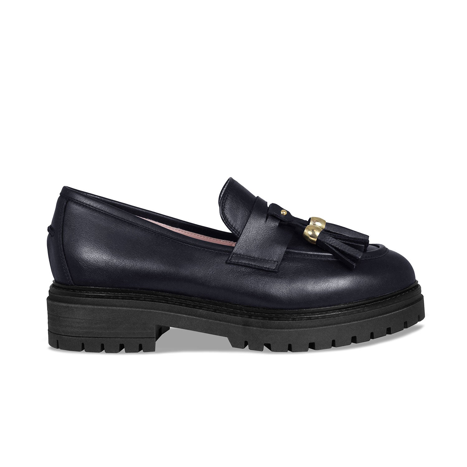 Fame: Navy Leather Shoes Sole Bliss