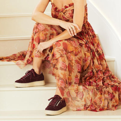 Shoes Feather: Burgundy Suede Sole Bliss USA