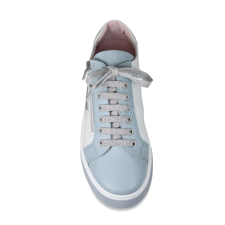 Galaxy: Pale Blue & White Leather Shoes Sole Bliss