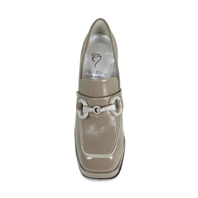 Boots Genevieve: Taupe Patent Leather Sole Bliss USA