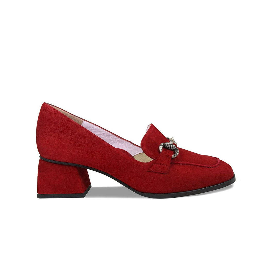 Giselle: Cherry Red Suede - Chic Loafers for Bunions | Sole  display picture 2