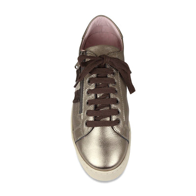 Shoes Hampton Stripe: Bronze Leather Sole Bliss USA
