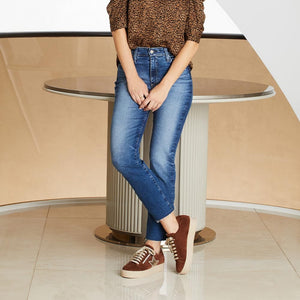 Shoes Hampton Star: Chestnut Suede & Gold Sole Bliss USA