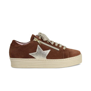 Shoes Hampton Star: Chestnut Suede & Gold Sole Bliss USA