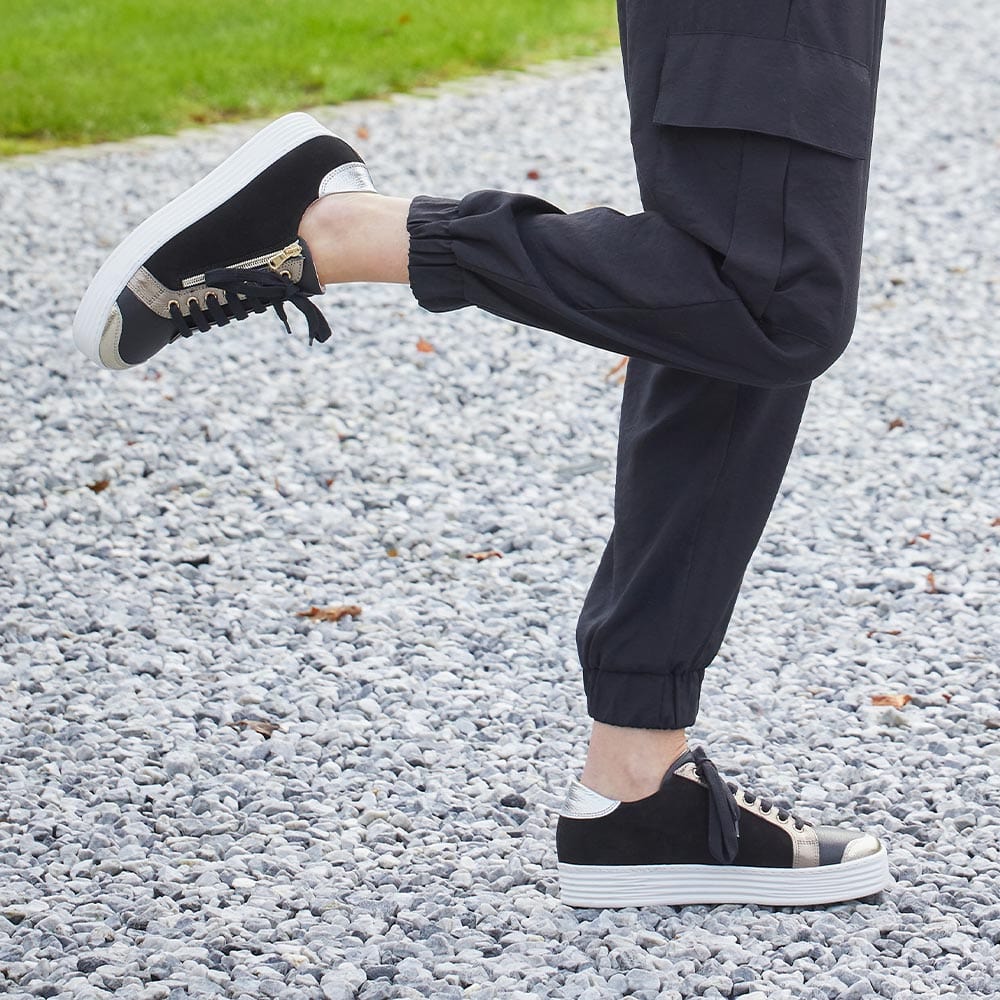 Shoes Hero: Black Leather & Metallic Sole Bliss USA