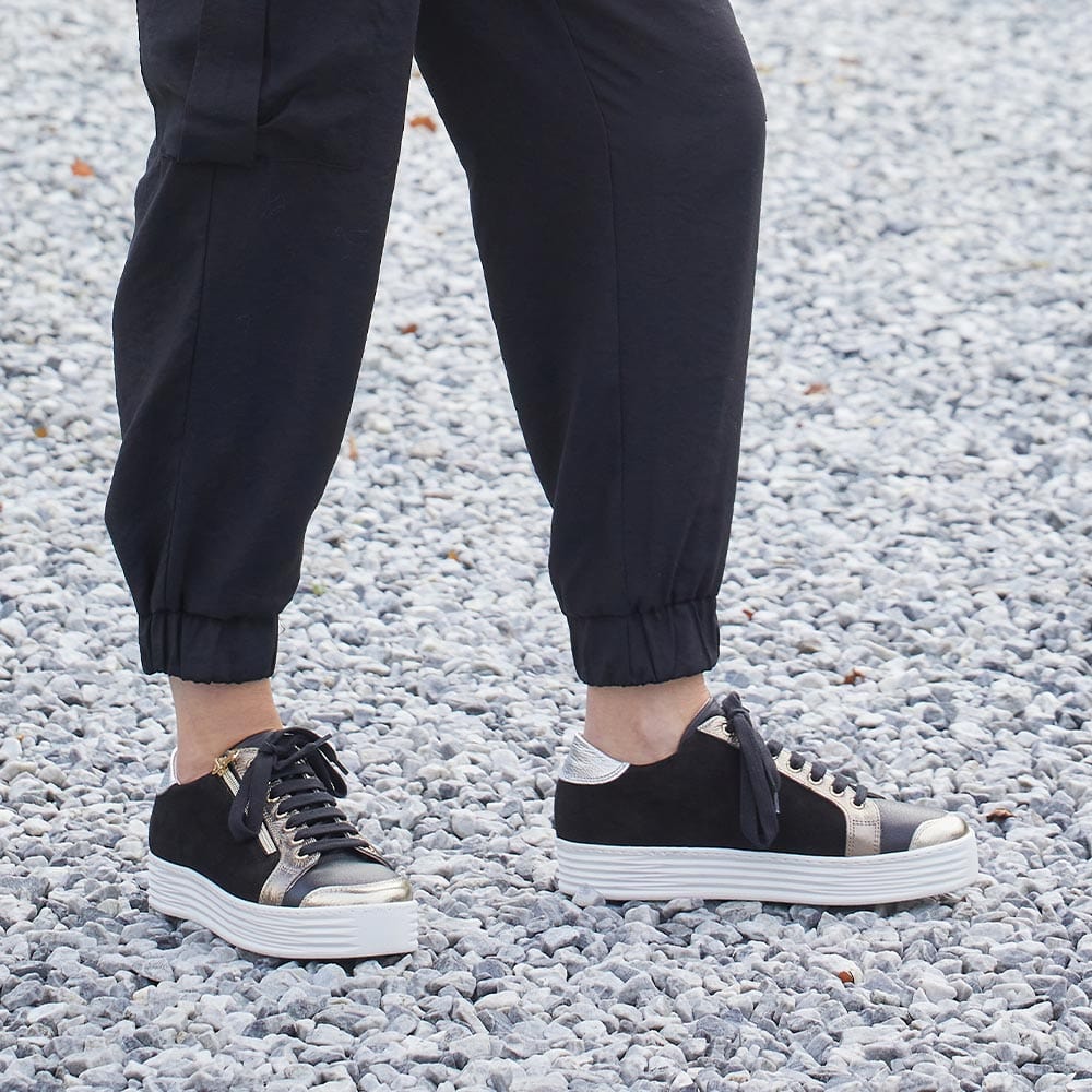 Shoes Hero: Black Leather & Metallic Sole Bliss USA