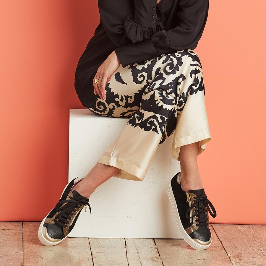 Shoes Hero: Black Leather & Metallic Sole Bliss USA