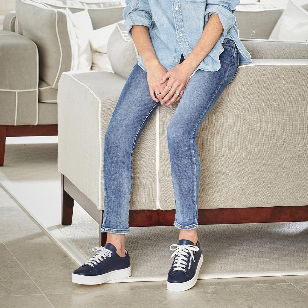 Shoes Hero: Navy Leather Sole Bliss USA